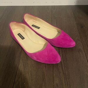 Nine West fushia flats, size 7.5.